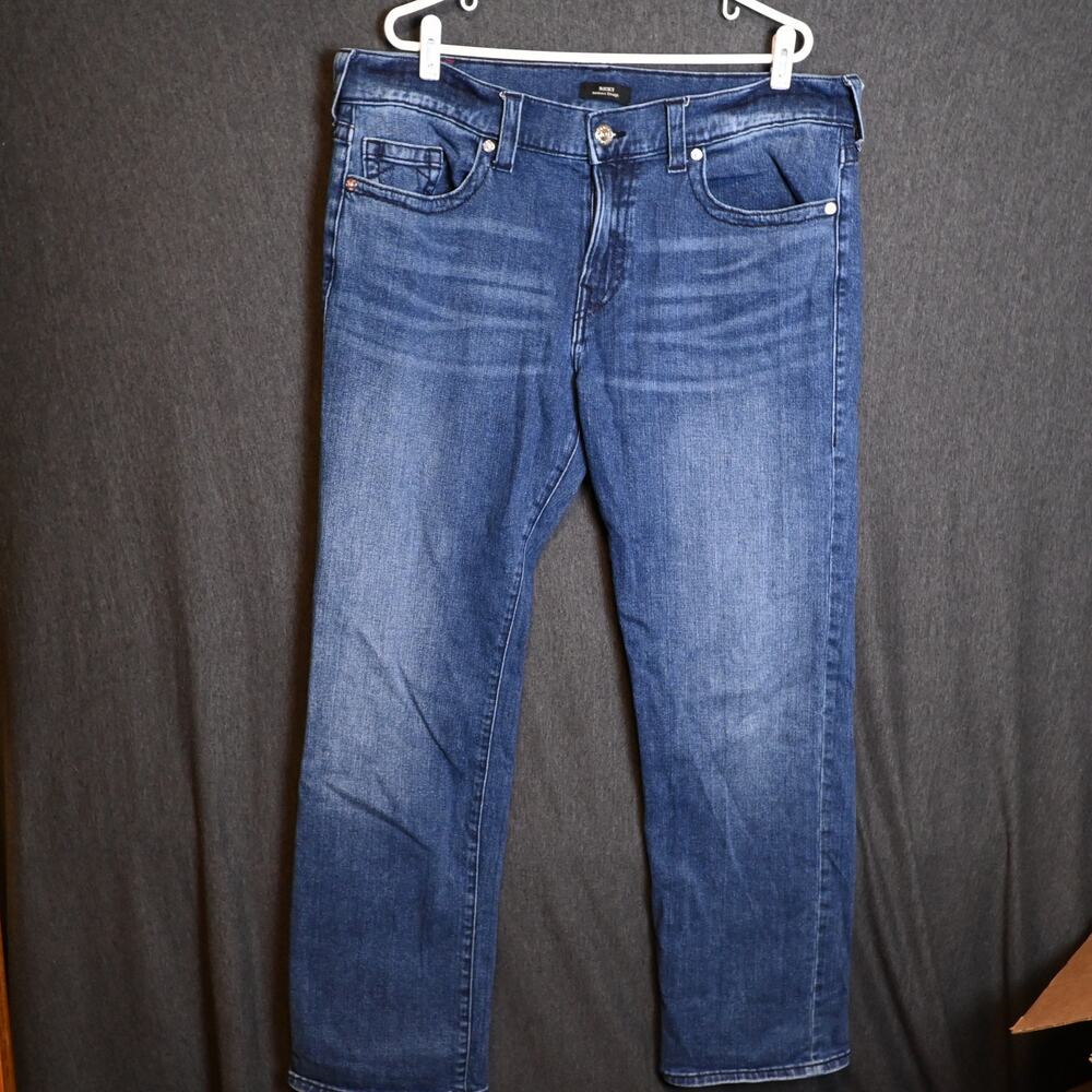True Religion Men's 38 (38x32) Ricky Relaxed Straight Denim Jeans Western